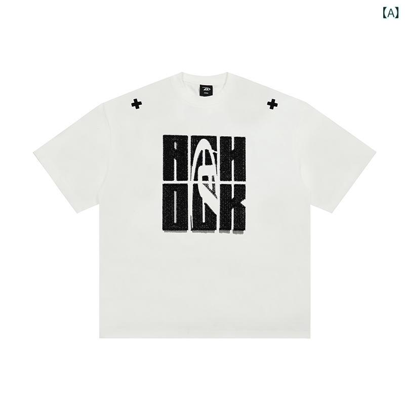 プルオーバー レディース 可愛らしい 【 Achock 公式的 バス発着場】 亜米利加製 甚だしい 刺しゅう 半袖 プルオーバー 男女兼用 ゆったり 二人組 トップス