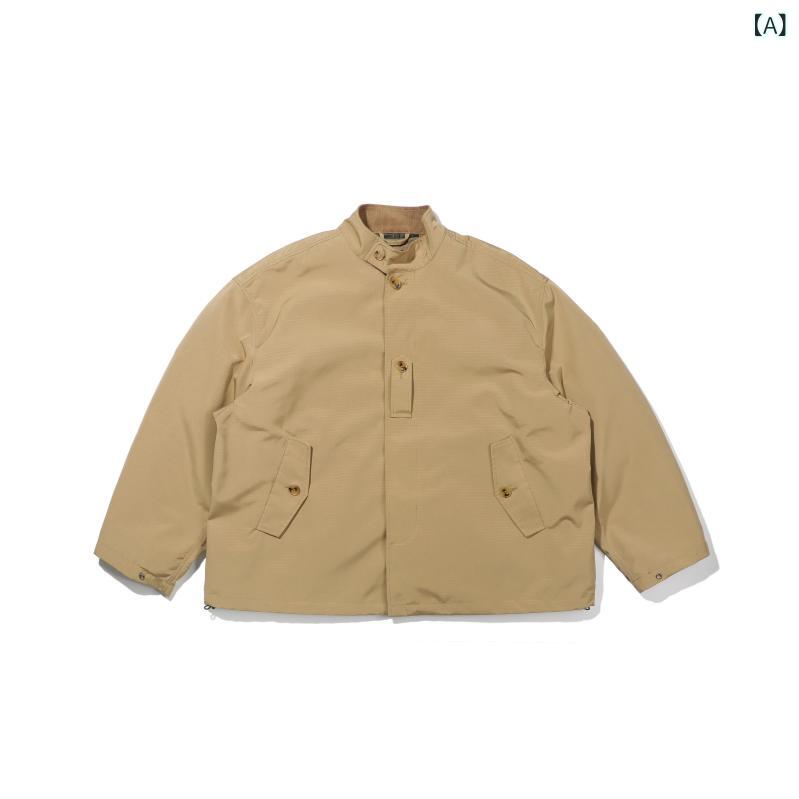 ジャケット　パーカー　メンズ　シンプル Vavu 和風 取り外し 可能 ツーピース ハリントン ジャケット 裏地 ソロ ナ コットン 暖かい コート メンズ ファッション