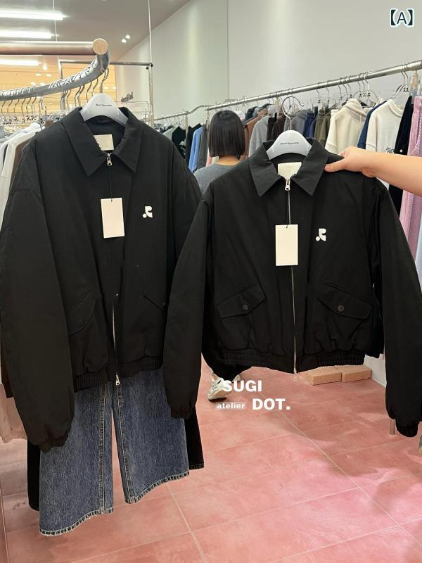 ジャケット　パーカー　メンズ　シンプル 市場を 差別化 / 正しい RR 24 秋冬 刺繍入り ジッパー ウエスト キルティングジャケット パイロット ジャケット