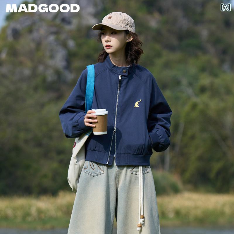 上衣 パーカー メンズ 分かりやすい Madgood 和風 春 ゆったり 全能 歯 毛はらい 刺しゅう 末たのもしい 色 遊撃手 照明ランプ色つや 上衣