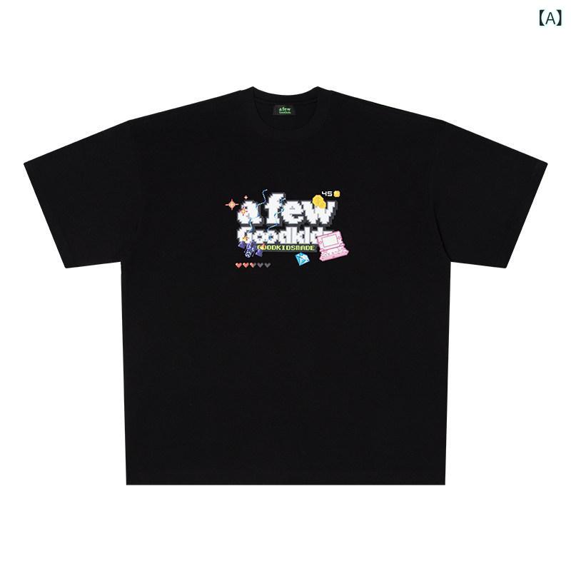 Tシャツ　メンズ　おしゃれ AFGK アメリカン ストリート レトロ ピクセル ゲーム コンソール 半袖 Tシャツ 男女 カップル 夏