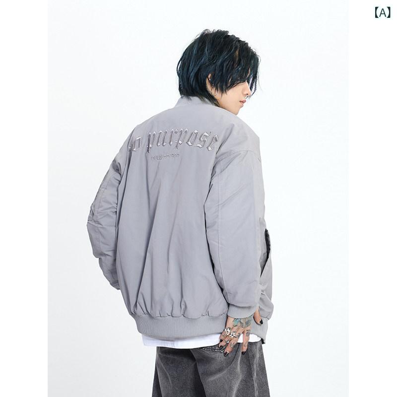 ジャケット　パーカー　メンズ　おしゃれ カー トン 刺繍 ストリート MA 1 フライト ジャケット 秋冬 コート メンズ コットンコート アメリカン ベースボール ジャケットコットン