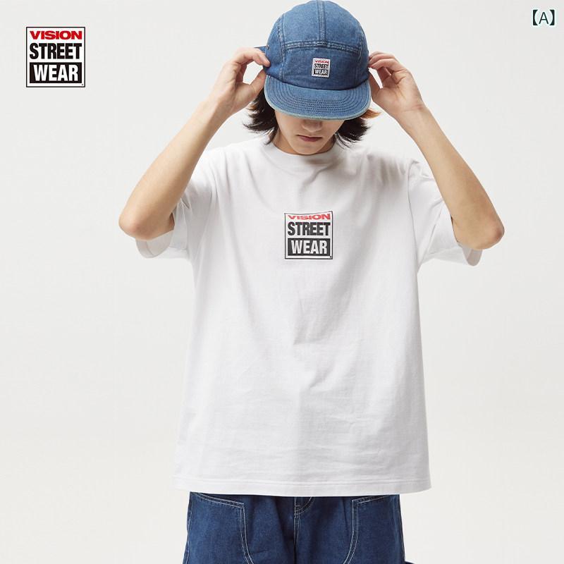 ティーシャツ メンズ 格好のいい VISION 公式的 CLASSIC つづき物 スモール BOX LOGO 表どおり ユニ一発やる 半袖 運動競技 ティーシャツ Tシャツ・カットソー-トップス
