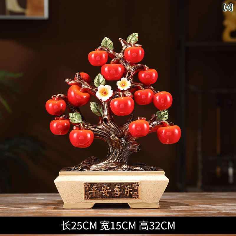 雑貨　装飾品　 平和と 喜びの 飾り リンゴ 柿 如意 リビング ルーム テレビ ワイン キャビネット ポーチ 装飾 新築 祝いの 贈り物