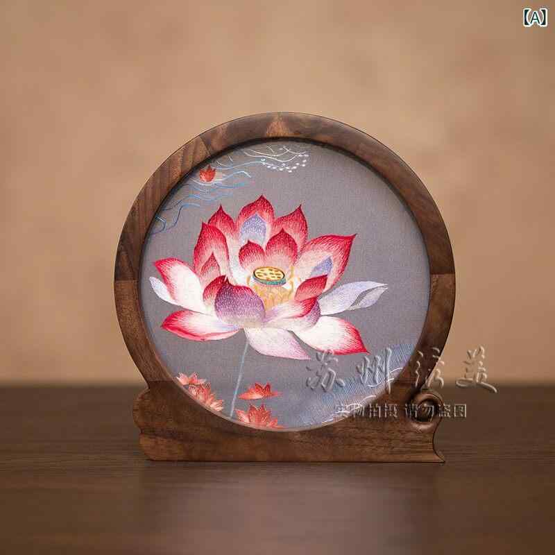 雑貨 装飾品 蘇 州 刺繍 装飾品 民族 風 ギフト 特徴的な 両面 小さい テーブル チャイナ風 ビジネス お土産