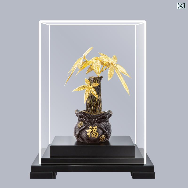 雑貨　装飾品　 金箔 フォーチュン ツリー 金の なる 木 飾り 家庭用 ワイン キャビネット 装飾 リビング ルーム オープニング ギフト