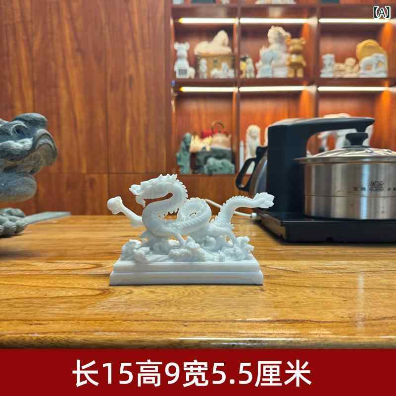 ホビー　雑貨　装飾品 白い 大理石の 青い 石の ドラゴンの 装飾品 ホームデコレーション 干支の 辰年 オフィスの デスク トップ ギフト