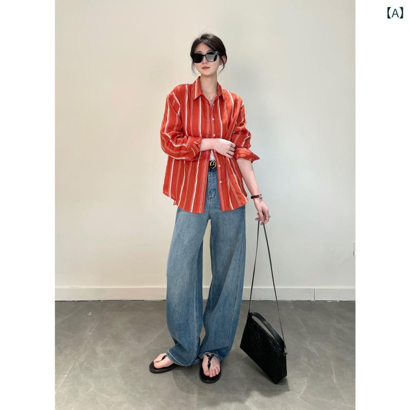 レディース　　シャツ　トップス Zhiyu 特製 糸 染め リネン 天井と フレンチ ジャカード スリム リネンシャツ ブラウス｜みやショップ店