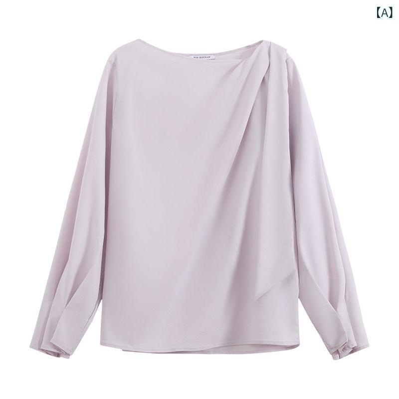 レディース シャツ トップス NON RESTRAIN レディース フレンチ ゆったり 長袖 シャツ リボン 春|みやショップ店