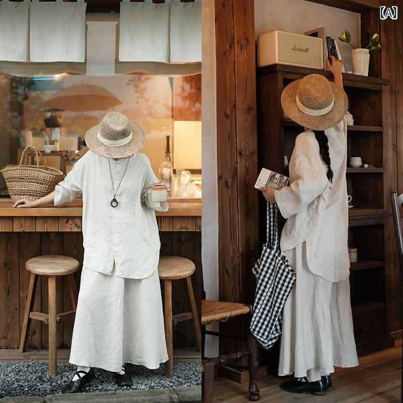 レディース シャツ トップス FURALI 栗原 麻 シャツ 春先 涼 感 高知 リネン カジュアル 長袖 20 SH 013 B|みやショップ店