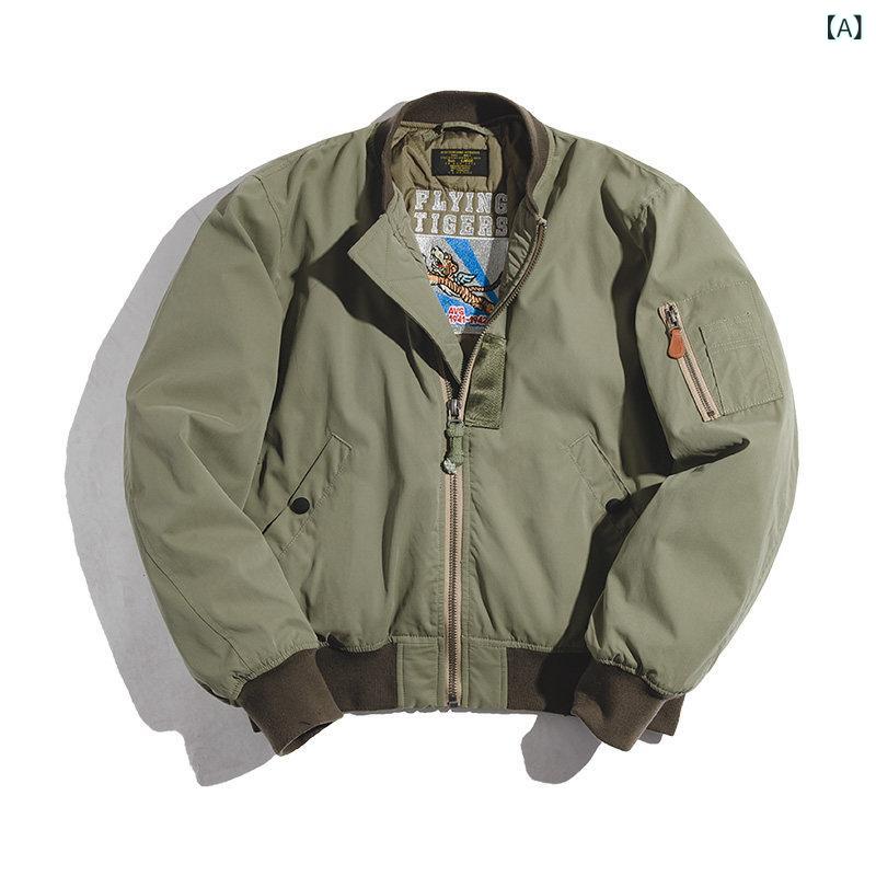 メンズ  上衣 分かりやすい Madden Workwear アメリカン エア湖 MA 1 飛行士 上衣 正規陸軍 緑であること 朦々たる ベイスボール 綿 メンズ 冬