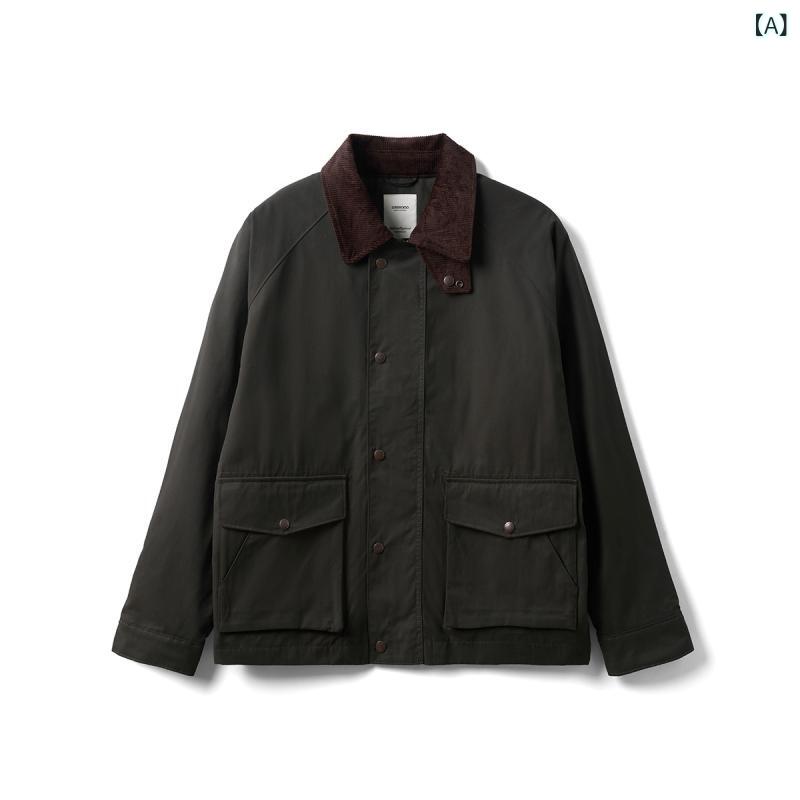 アウター メンズ 上衣 アノラック  アウター メンズ 上衣 アノラック Simwood / Jianmu メンズ 服 版 レトロ 撥水 油絵の具 無償性 蝋涙 不都合 工業 スプライシング 上衣