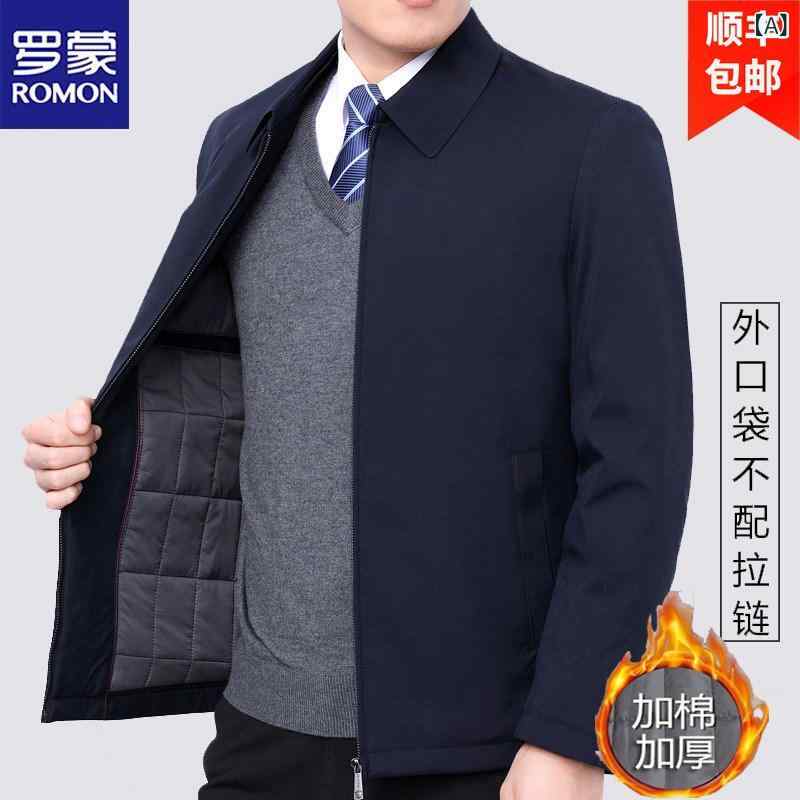 アウター メンズ ジャケット パーカー ロモン 綿入り ジャケット メンズ 冬 コートお父さん 厚手 エグゼクティブ ビジネス 綿 コート