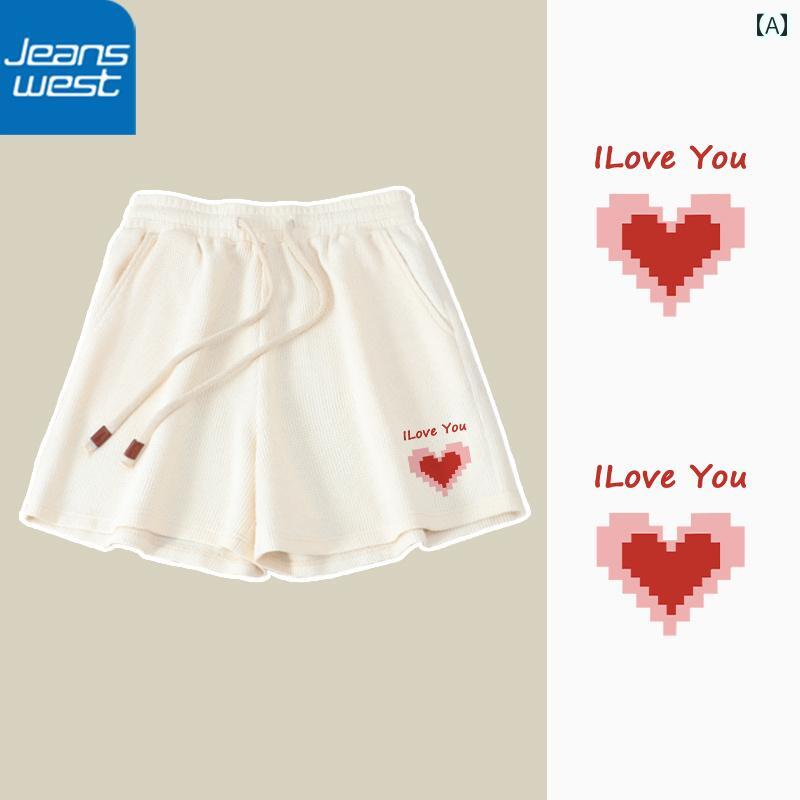 ショート　ハーフ　パンツ　 VR Jeanwest スポーツ ショーツ レディース 夏の 薄手 ワイド レッグ パンツ ワッフル 3 点 カジュアルショーツ 女性