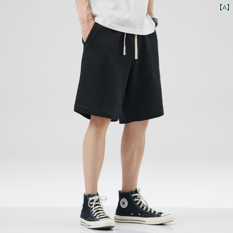 ショート　ハーフ　パンツ　 Hansca 夏 薄手 スポーツ ショート パンツ メンズ ゆったり 大きいサイズ カジュアル 万能 アメリカ 5点