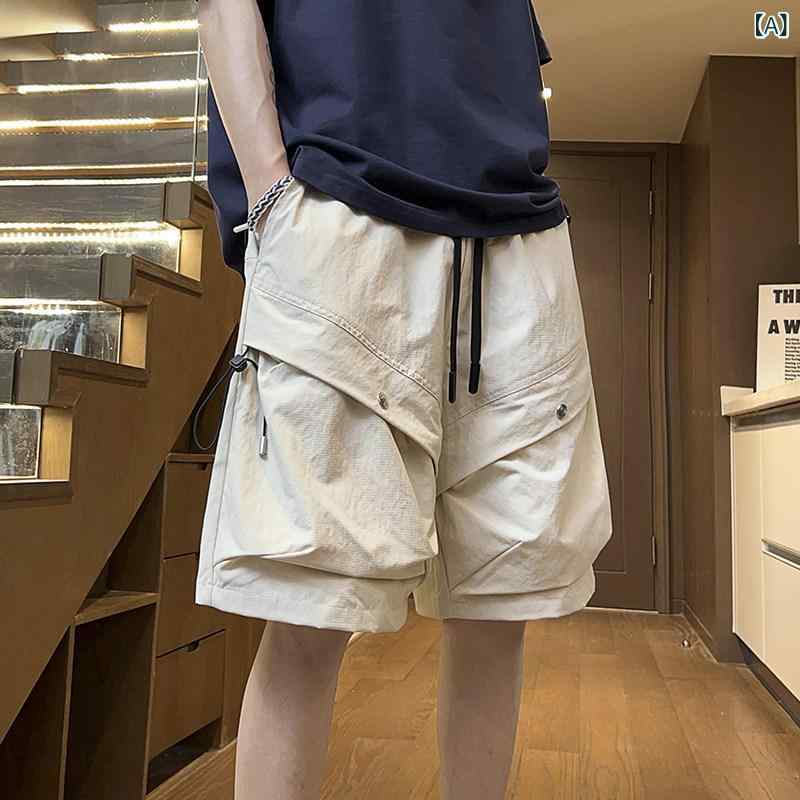 ショート　ハーフ　パンツ　 メンズ カーゴ ショーツ 夏 ファッション ストリート ビッグ ポケット アメリカン スポーツ 高級 パンツ カジュアル 5点 男性用