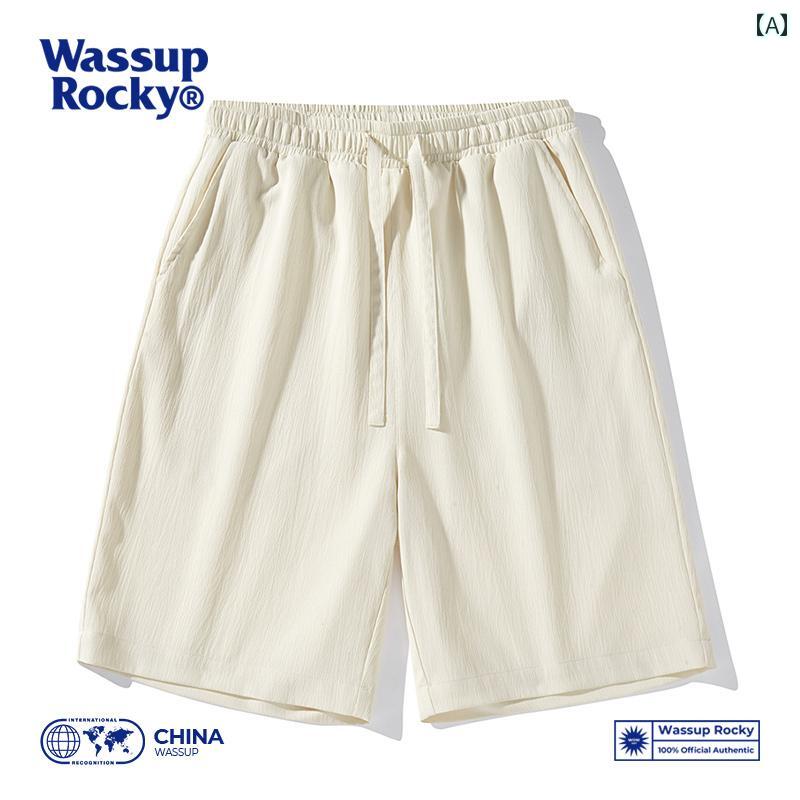 ショートパンツ　ハーフパンツ WASSUP 無地 ドーパミン 冷感 クール カジュアル ショーツ メンズ 夏 薄手 カップル ゆったり スポーツ