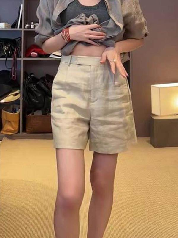 ショートパンツ　ハーフパンツ クールな 商品 爽 やかで すっきりと した リネン カラー 夏に 着る レディース 万能で 快適 ミッドウエスト カジュアルショーツ