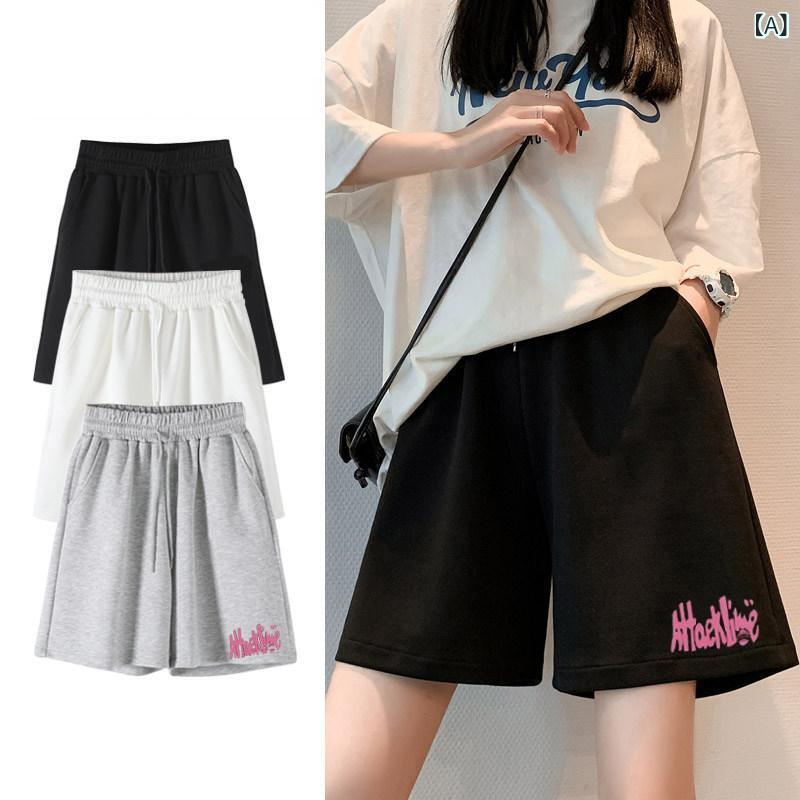 ショートパンツ　ハーフパンツ 大きいサイズ 300 斤 レトロ コットン ショート パンツ レディース 夏 2024 カップル レジャー スポーツ ゆったり 5点