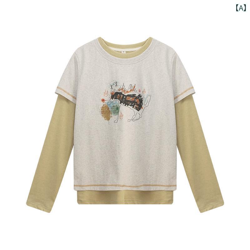 プルオーバー 半袖 HOTHORSE 噴火山 馬 日本 ゆったり 質感 レトロ 小間絵 即物的 背広 花の冠 yd パステル色の 通気性 プルオーバー 春夏