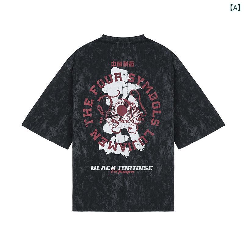 Tシャツ　大きいサイズ 陸家 門 夏 四 獣 2 0 スポーツ Tシャツ メンズ フィットネス 筋肉 トレーニング スーツ 大きいサイズ ゆったり 半袖