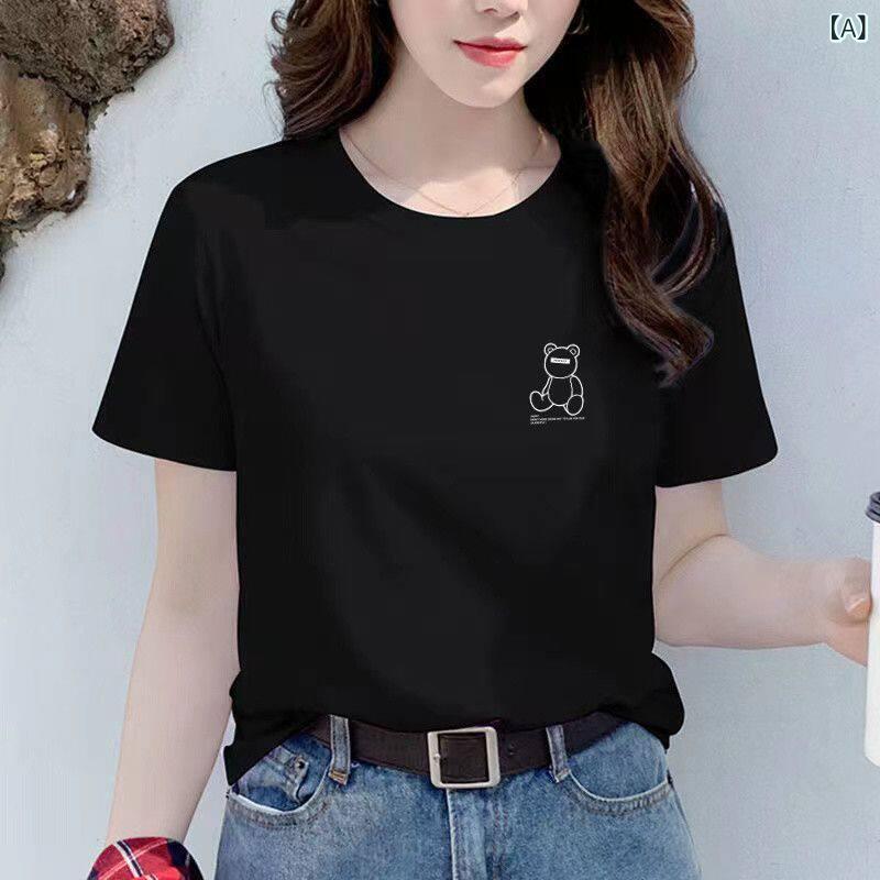 Tシャツ 大きいサイズ  Tシャツ 大きいサイズ ブラック  綿 半袖 Tシャツ レディース 2025 夏  大きいサイズ ゆったり シンプル 万能 ラウンドネック トップス
