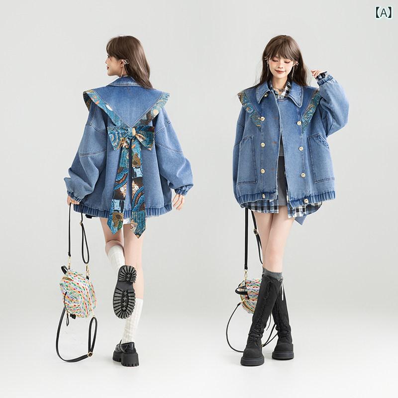 読み合わせる柄 プルオーバー レディース KEIKO 花柄  瀬戸もの風雲肩 ジーンズ上衣 レディース 25 春 シュロの葉 飾りつけ ゆったり 上衣 トップス