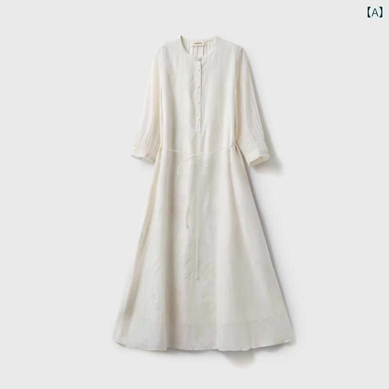 衣装 御召しもの レディース 25 春  6 A 桑 絹 綿 / 重 刺しゅう  マルチ 時季 御召しもの ラウンドのど頚 酉の方角 生産ライン 姫御前 御召しもの