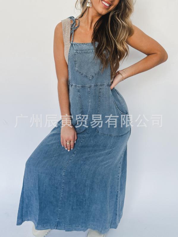 衣裳 レディース 夏 ジーンズ ロング 紐付き 細工物 多隠し 水洗いする産業 心地好い 普段使い走り アウトドア 伸縮性 軽さ