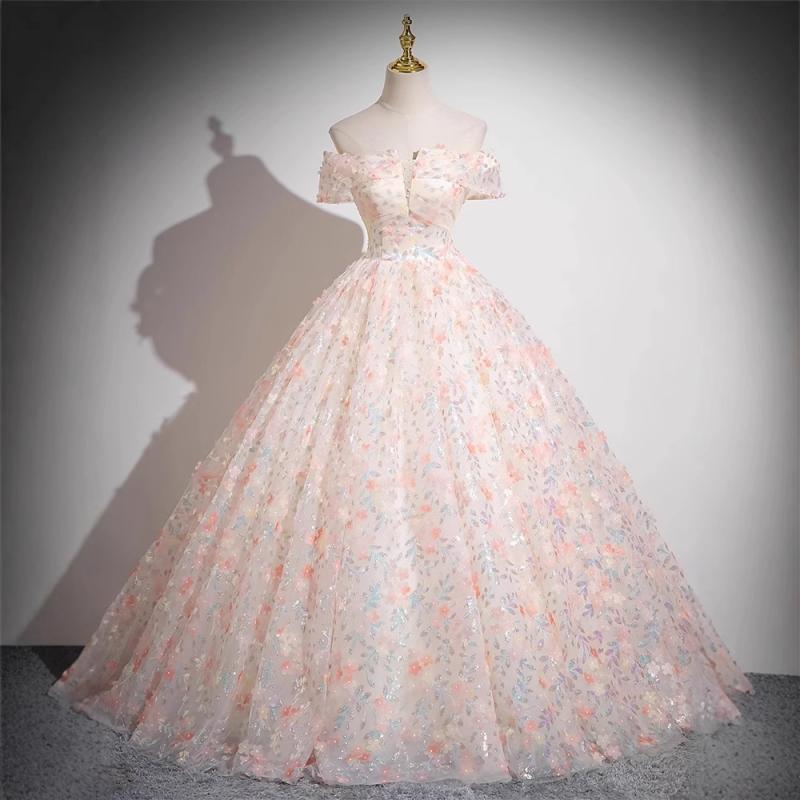 夕まぐれお召しもの オフショルダー 妃殿下生産ライン チュチュスカート サクラ色 成年者式 告げ知らせる会用 進行係り者 フォーマル 愛くるしげ 影ぼうし