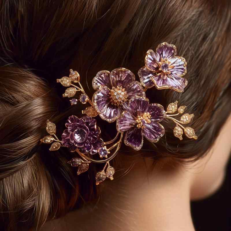 レディース ヘアクリップ ツバキ 花 モチーフ 田園風 ナチュラル スタイル エナメル 加工 高級感 髪飾り アクセサリー 女性用 普段使い かわいい ヘアピンx50