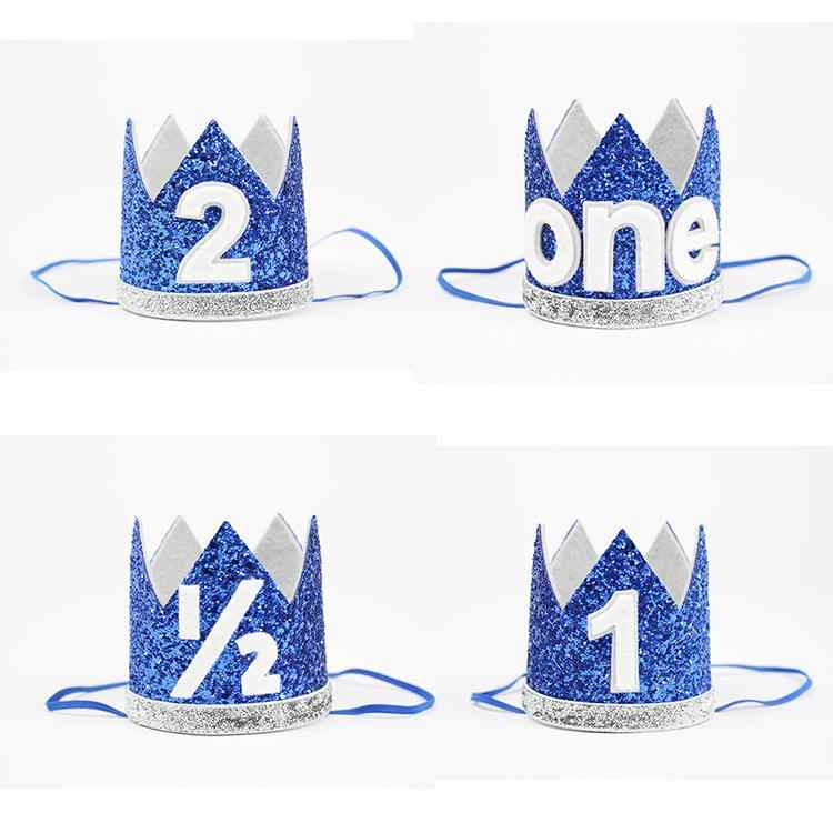 子供用 誕生日 王冠 ヘッドピース かわいい 数字 字母 装飾 パーティー グッズ 小道具 帽子 デコレーションx5