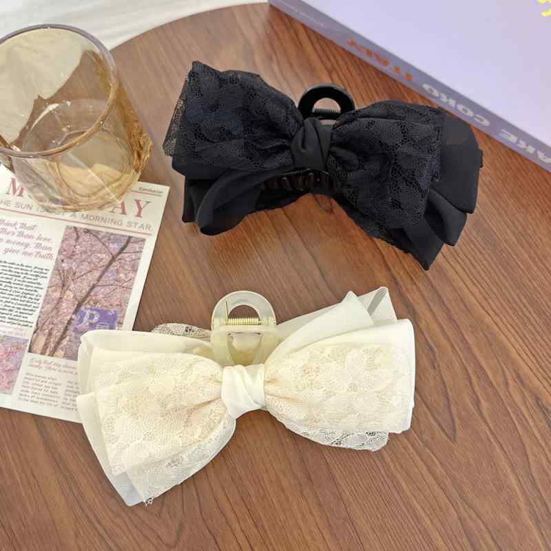 ヘアクリップ レディース レース 蝶結び つかみ 大型 後頭部 アップヘア サメ型 無痕 髪傷めない スタイリッシュ 簡単装着 かわいい アクセサリーx10000｜みやショップ店