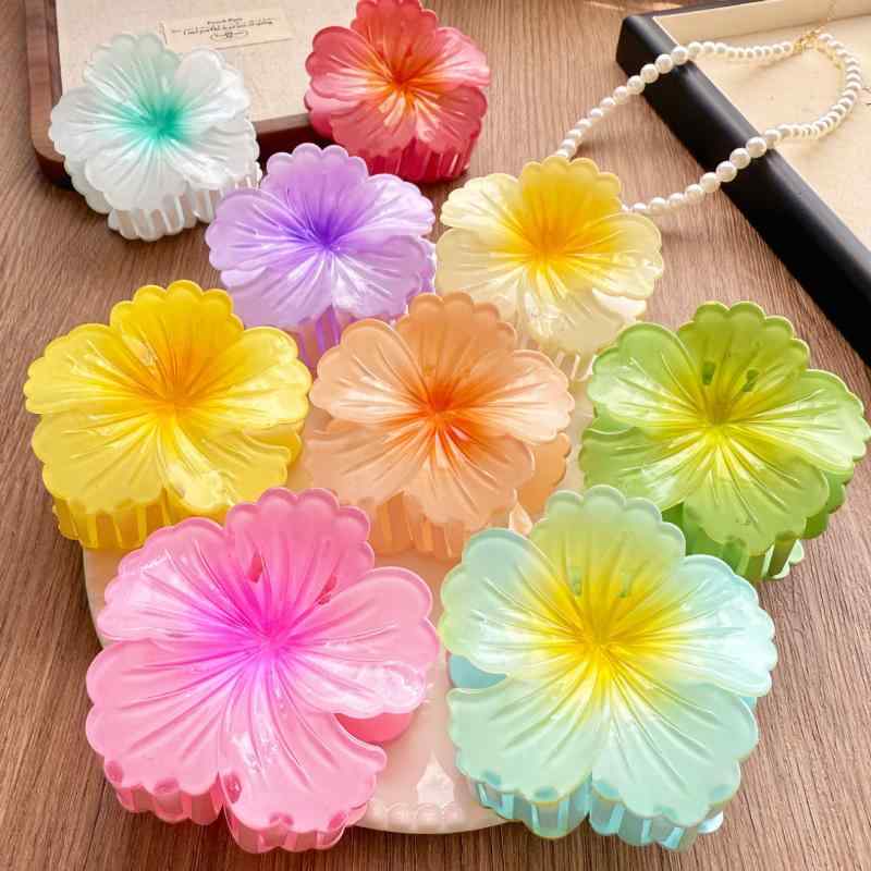 レディース 髪の毛ゼムクリップ 花画題 グラデーション 後頭部用 鮫型 巻き花 髪の毛付属物 愛くるしい 日常使い走り 軽さ 亭主もち向け 髪飾りつけ ピン 据えつける 今めかしいx10
