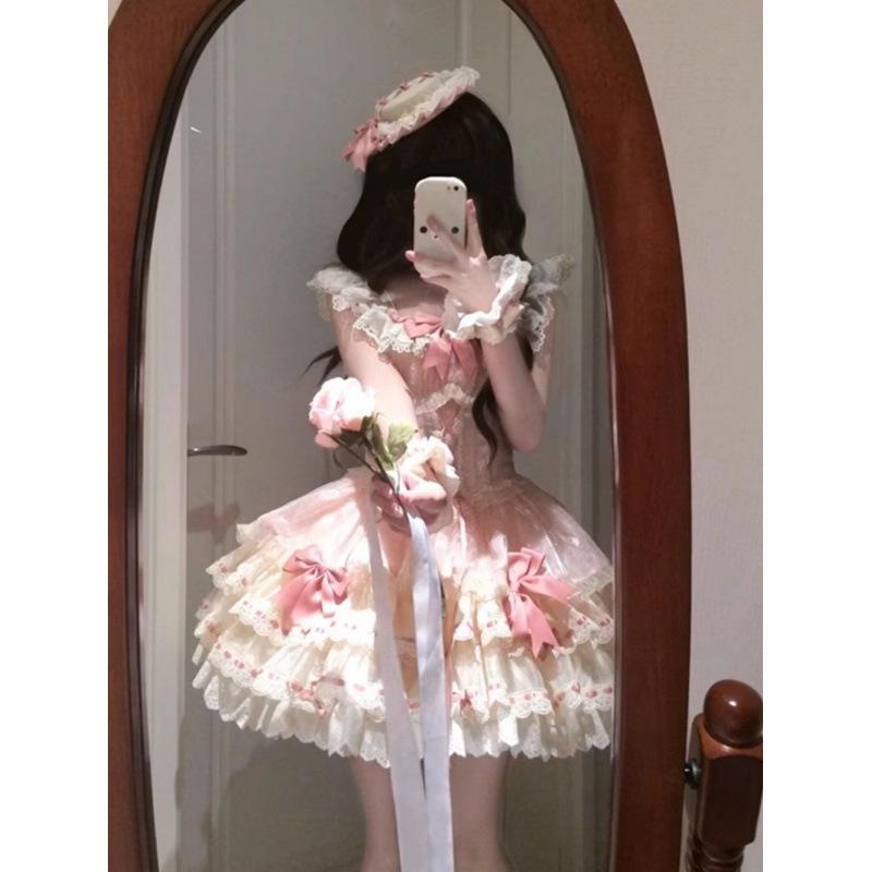 スカート レディース ロリータ プリンセス ケーキ 夏 かわいい ふわふわ ボリューム バレエ風 フレア チュール ガーリー フェミニン 軽やか ピンク系 アイボリー