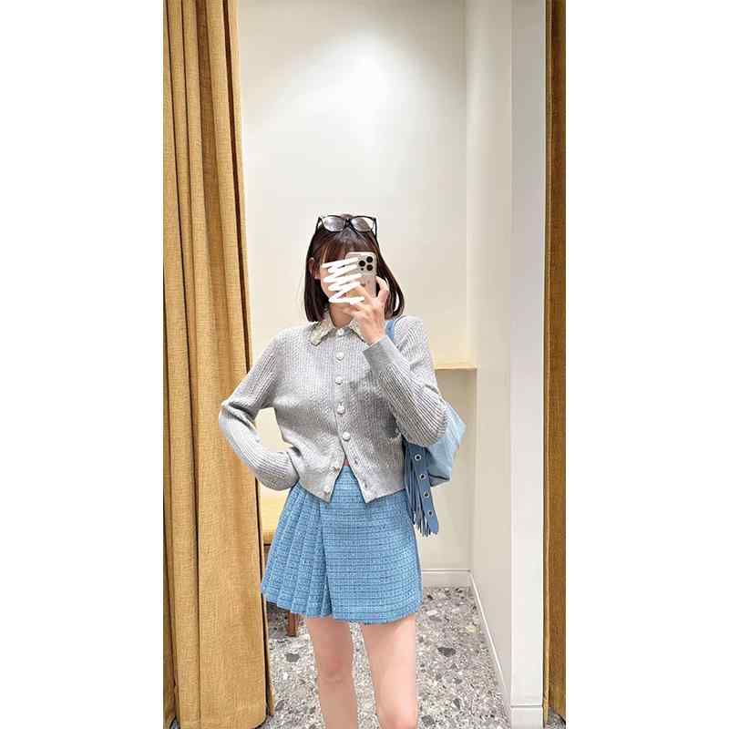 カーディガン レディース 春 韓国 かわいい ニット 開襟 ジルコニア 装飾 ファッション トップス 軽量 柔らかい 伸縮性 百搭