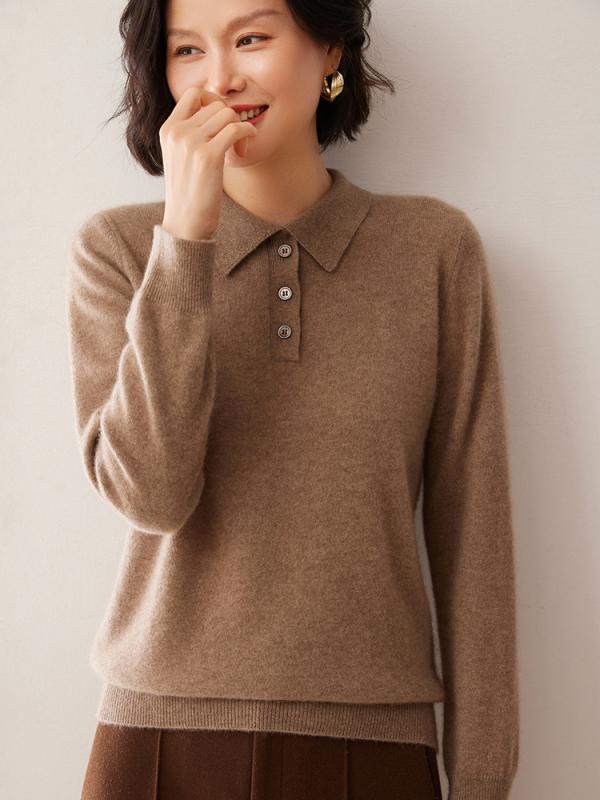 レディース 秋冬 羊毛 厚手 ポロ襟 ニットセーター ゆったり スリム 上品 インナー アウター 兼用 暖か レイヤード 普段使い