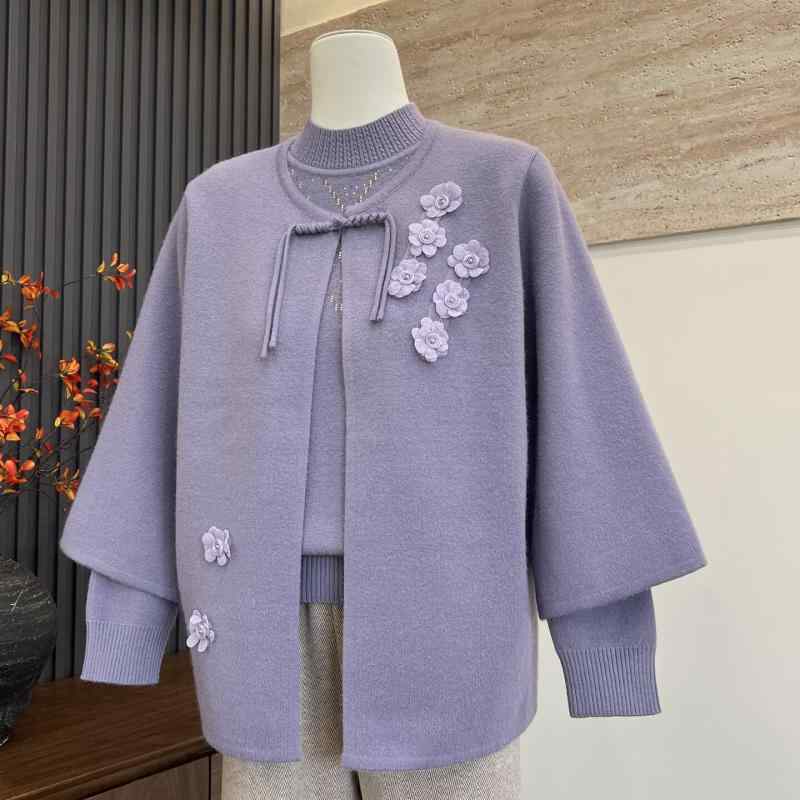 秋冬 ニット トップス セット レディース 用 上品 インナー アウター 普段使い エレガント 切り替え 柔らかい 素材 暖か コーディネート