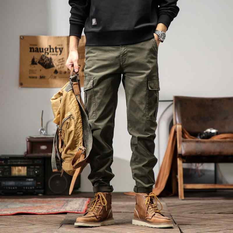 メンズ ワークパンツ レトロ アメリカンスタイル 大型ポケット 綿素材 ゆったりシルエット アウトドア トレーニング ストレートレッグ カジュアル ロング丈 日常使い 軽量 快適