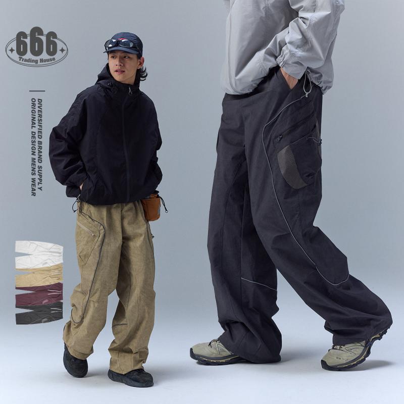 カーゴパンツ メンズ レディース ユニ一発やる 秋 アウトドア 役立つこと性 吸湿速乾 軽さ ワイドレッグ ゆったり ロングズボン下 ミリタリー表現スタイル 街着