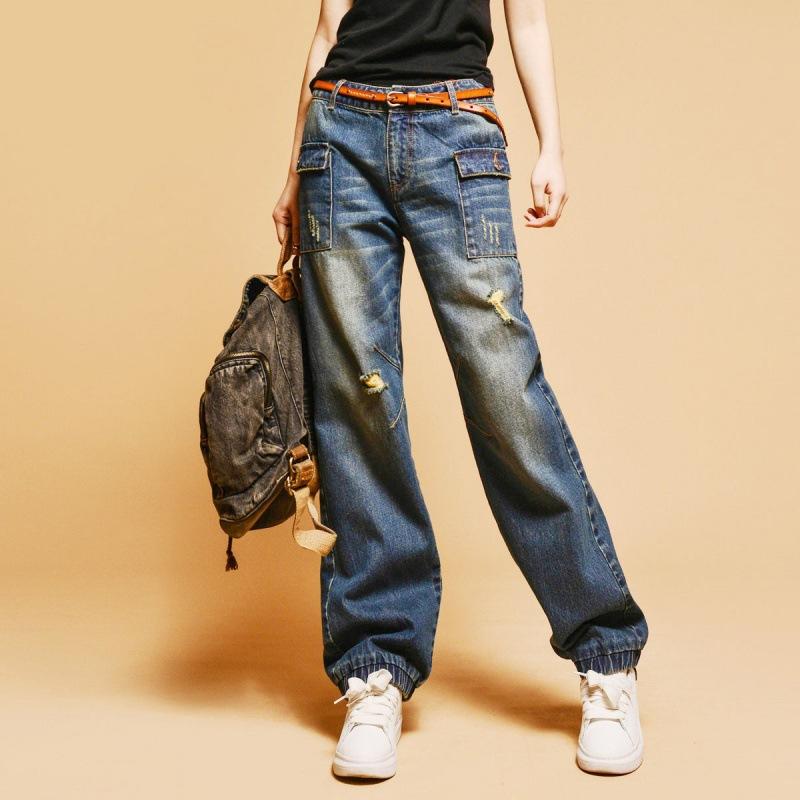 デニムパンツ 女性用 レトロ風 ハイウエスト ワイドレッグ 灯籠シルエット ゆったり カジュアル ロング丈 春秋 ビッグシルエット デニム素材 普段使い ストレッチ性