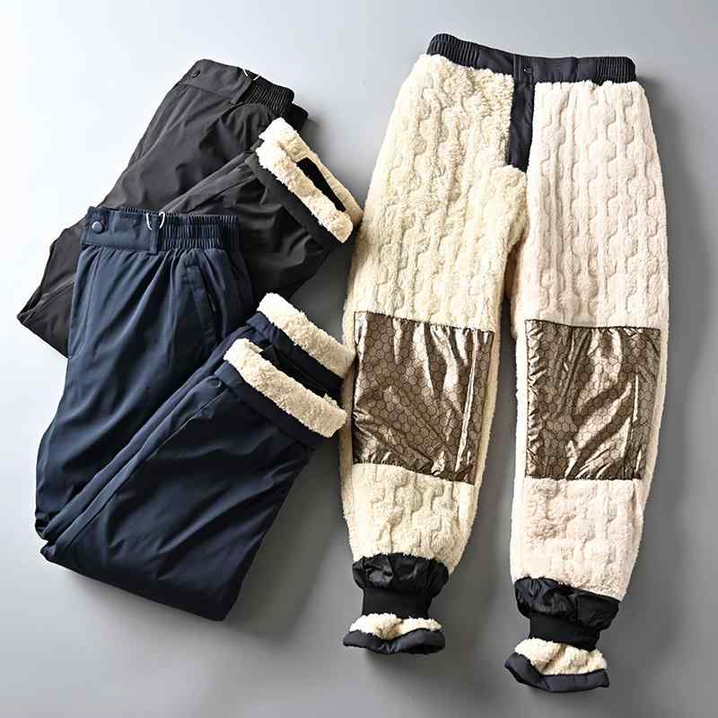 ズボン 秋冬 保暖 厚手 加? 二重脚部 羊羔? グラフェン 膝保護 コットン カジュアル 防風 保温 柔らか素材 日常使い