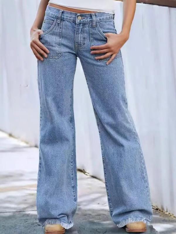レディース ハイウエスト ワイドレッグ デニムパンツ ライトカラー 水洗加工 ルーズフィット ストレート カジュアル 普段使い デニム素材 伸縮性