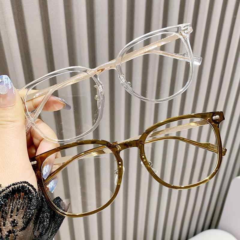 メガネ ブルーライトカット 丸型 大フレーム ファッション 度数調整可能 完成品 トレンド ナチュラル 室内用 軽量 デイリー