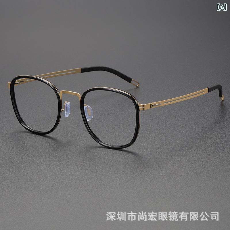 眼鏡一こま チタン 丸型 レトロ べっ甲色 大型 顔痩せ 螺旋釘受け答え 軽さ 耐久性 普段使い走り ユニ一発やる