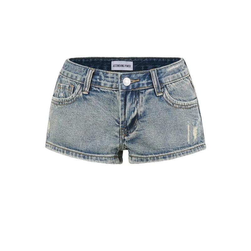 レディース デニム ショートパンツ レトロ アメリカンスタイル グラデーションカラー 夏 ローライズ Aライン ヒップハグ ホットパンツ カジュアル 普段使い ストレッチ素材 軽量 ビッグシルエット ブラック ピンク系