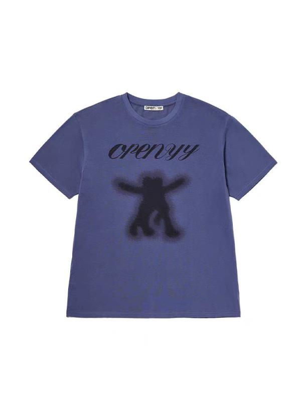Tシャツ 春 短袖 ダンス グラフィティ プリント トップス カジュアル 普段使い プリント生地 軽量 吸湿速乾