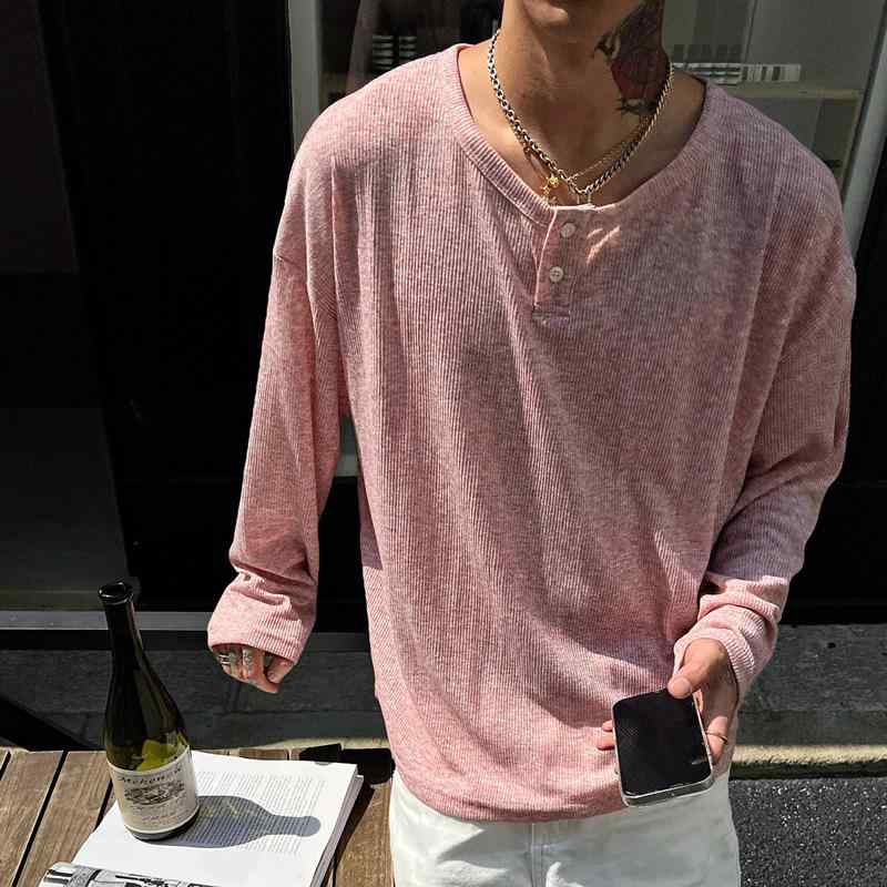 長袖 プルオーバー メンズ ヘンリーのど首 サクラ色 夏用 薄っぺら UVとり捨てる トップス 軽さ 吸湿速乾 アウトドア 普段使い走り 伸縮性 綿織物混 口さかしい 色