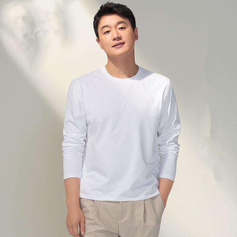Tシャツ メンズ 長袖 インナー 高級綿 白 黒 抗菌 トップス ベースレイヤー 普段使い 通勤用 綿素材 伸縮性 軽量 吸湿速乾 シンプルデザイン