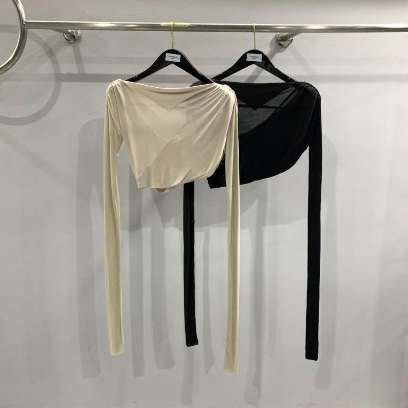 レディース 秋冬 ニット Tシャツ アシンメトリー 小さめ ボレロ 付き レイヤード 暖かみ 柔らかい 素材 トップス シルエット｜みやショップ店